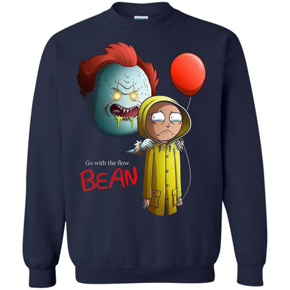 Go With The Flow It And Bean Horror Movie Shirt Navy