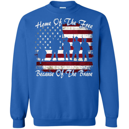 Home Of The Free Because Of The Brave Flag Military Shirt Royal