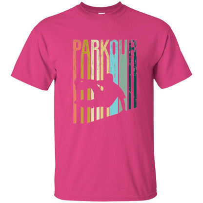 Parkour T-shirt Distressed Style Parkour Silhouette Heliconia