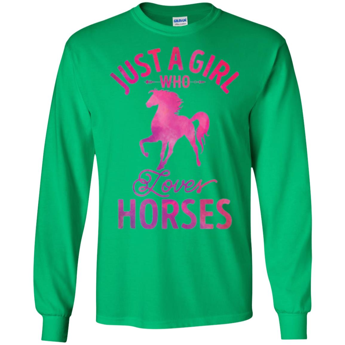 Horse Lovers T-shirt Just A Girl Who Loves Horses Irish Green