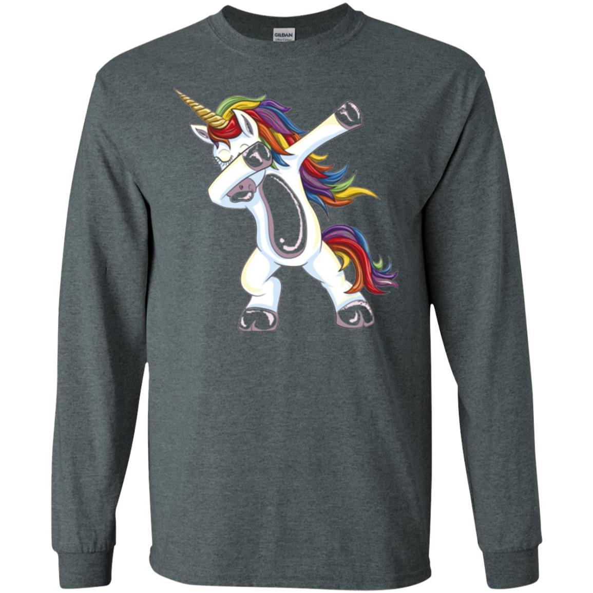 Funny Unicorn T-shirt Dabbing Unicorn T-shirt Dark Heather