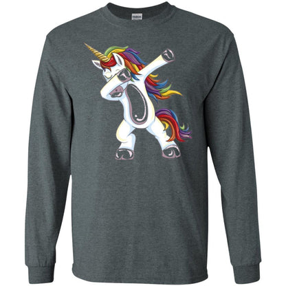 Funny Unicorn T-shirt Dabbing Unicorn T-shirt Dark Heather