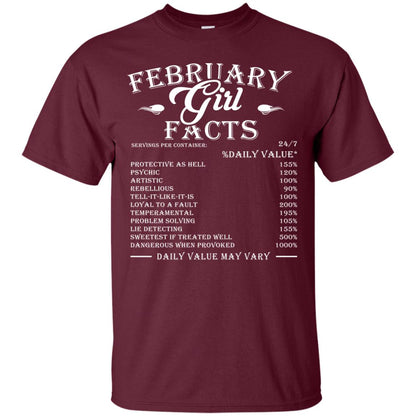 February Girl Facts Facts T-shirt Maroon