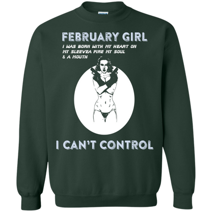 February Girl I Was Born With My Heart T-shirt Forest Green