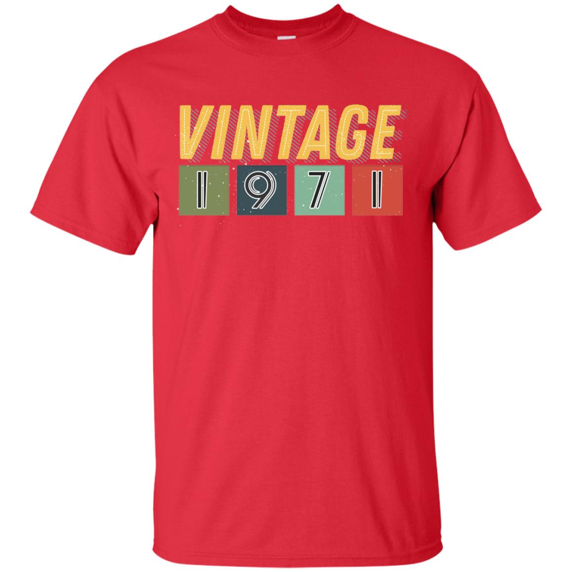Vintage 1971 47th Birthday Gift Shirt For Mens Or Womens Red