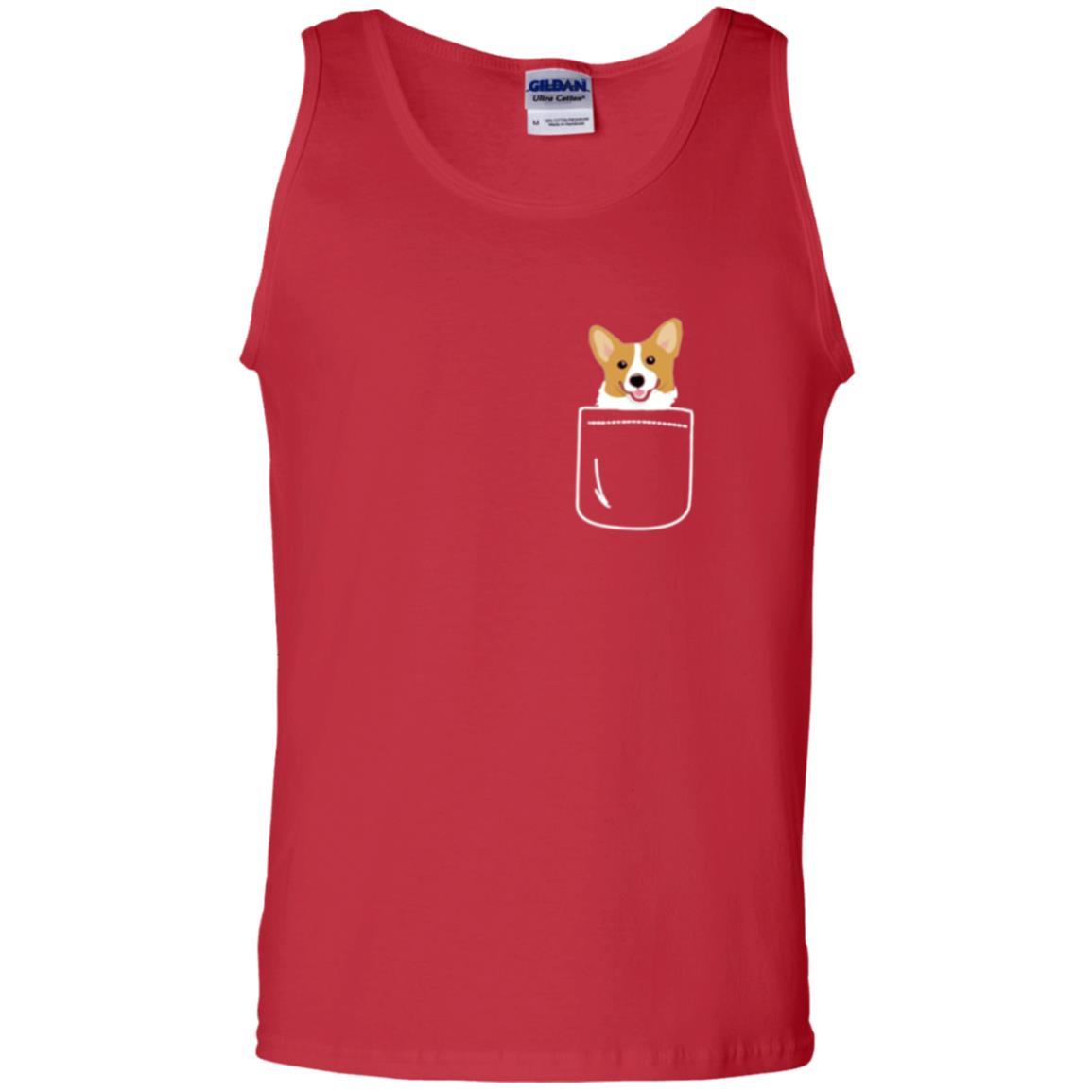Puppy Dog Lover T-shirt Corgi In Your Front Pocket Red