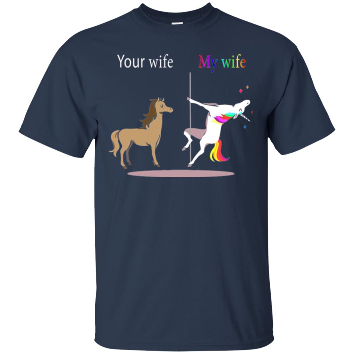 Unicorn T-shirt Your Wife My Wife Navy