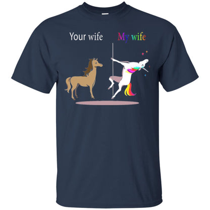 Unicorn T-shirt Your Wife My Wife Navy