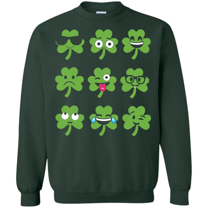 Emoji Shamrock St. Patrick_s Day T-shirt Forest Green