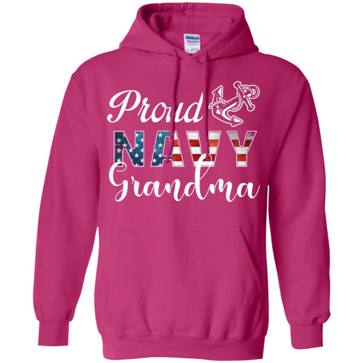 Proud Navy Grandma Military Mama Shirt Heliconia