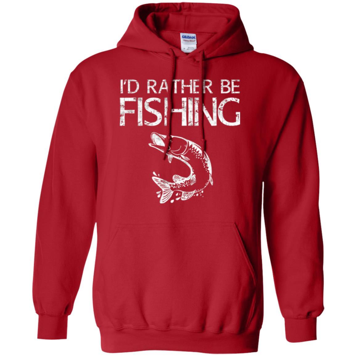 Fisherman T-shirt I'd Rather Be Fishing Red