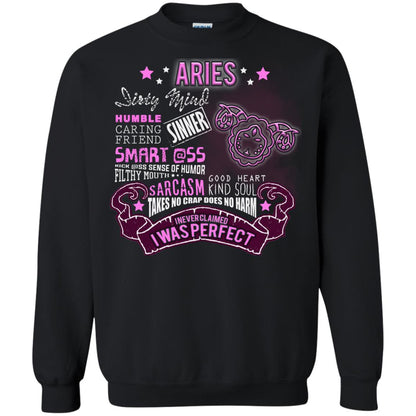 Dirty Mind Humble Caring Friend Filthy Sinner Mouth Good Heart Kind I Never Clamed I Was Perfect Aries Birthday Black