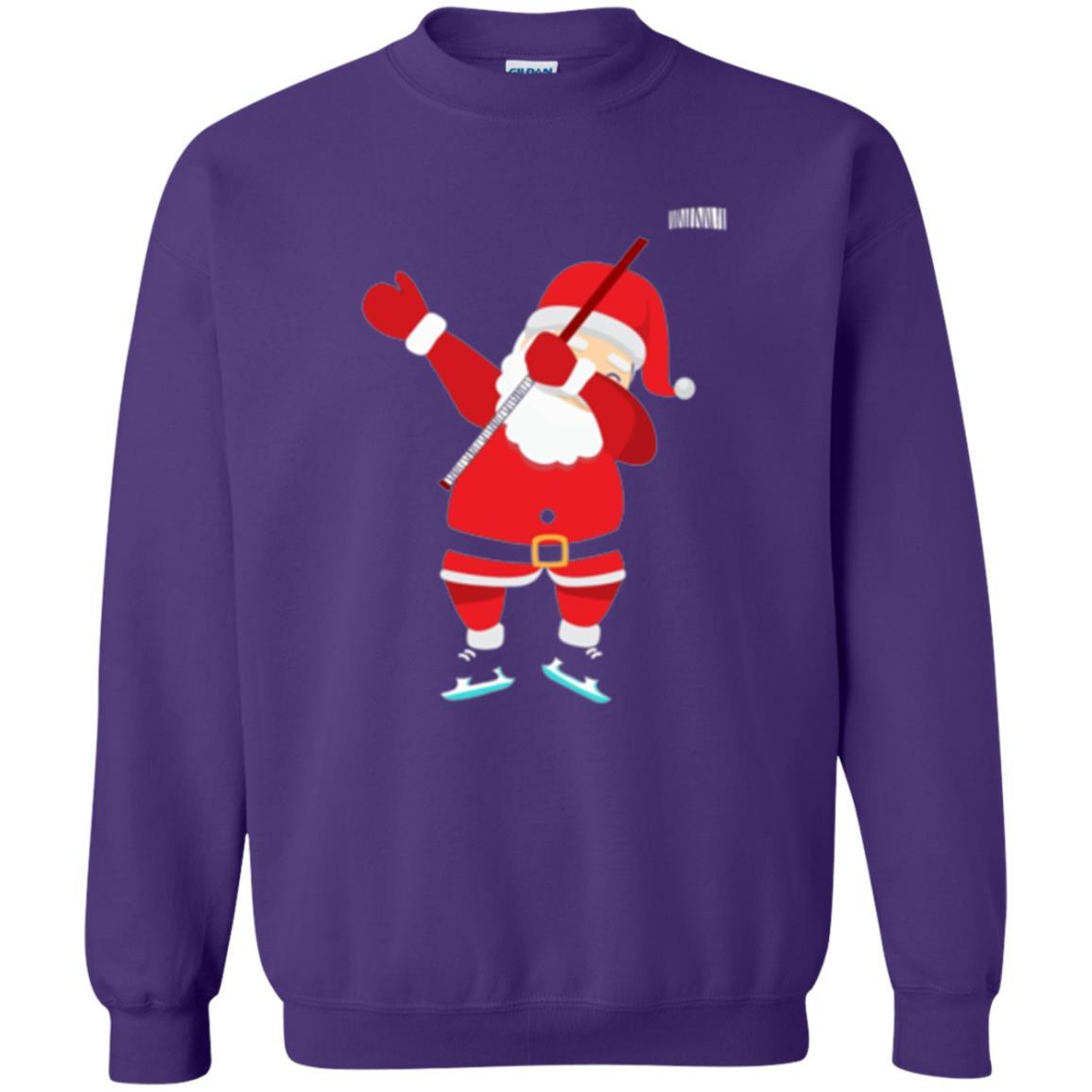 Christmas T-shirt Santa Claus Dabbing Hockey Purple