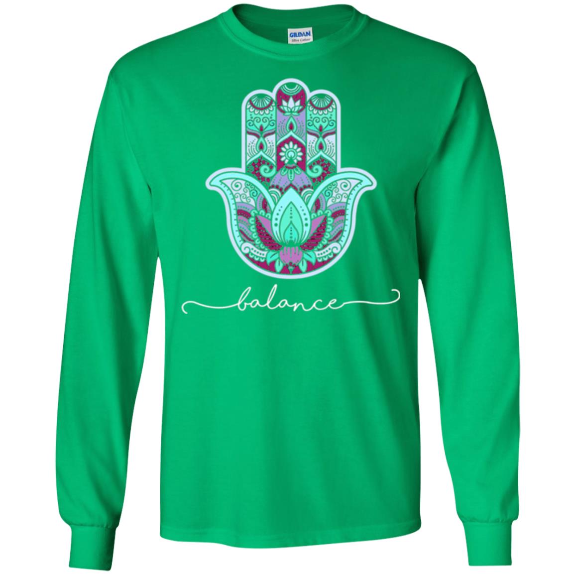 Balance Yoga Gym Hamsa T-shirt Irish Green