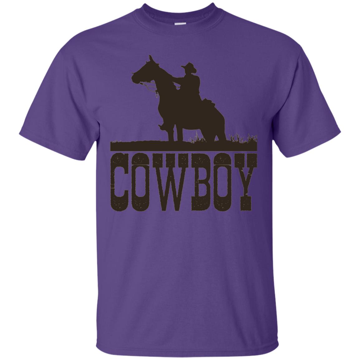 Horse Rider Western Cowboy T-shirt Purple