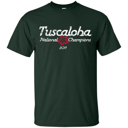 Football T-shirt Alabama Tuscaloha National Champions 2017 Forest Green