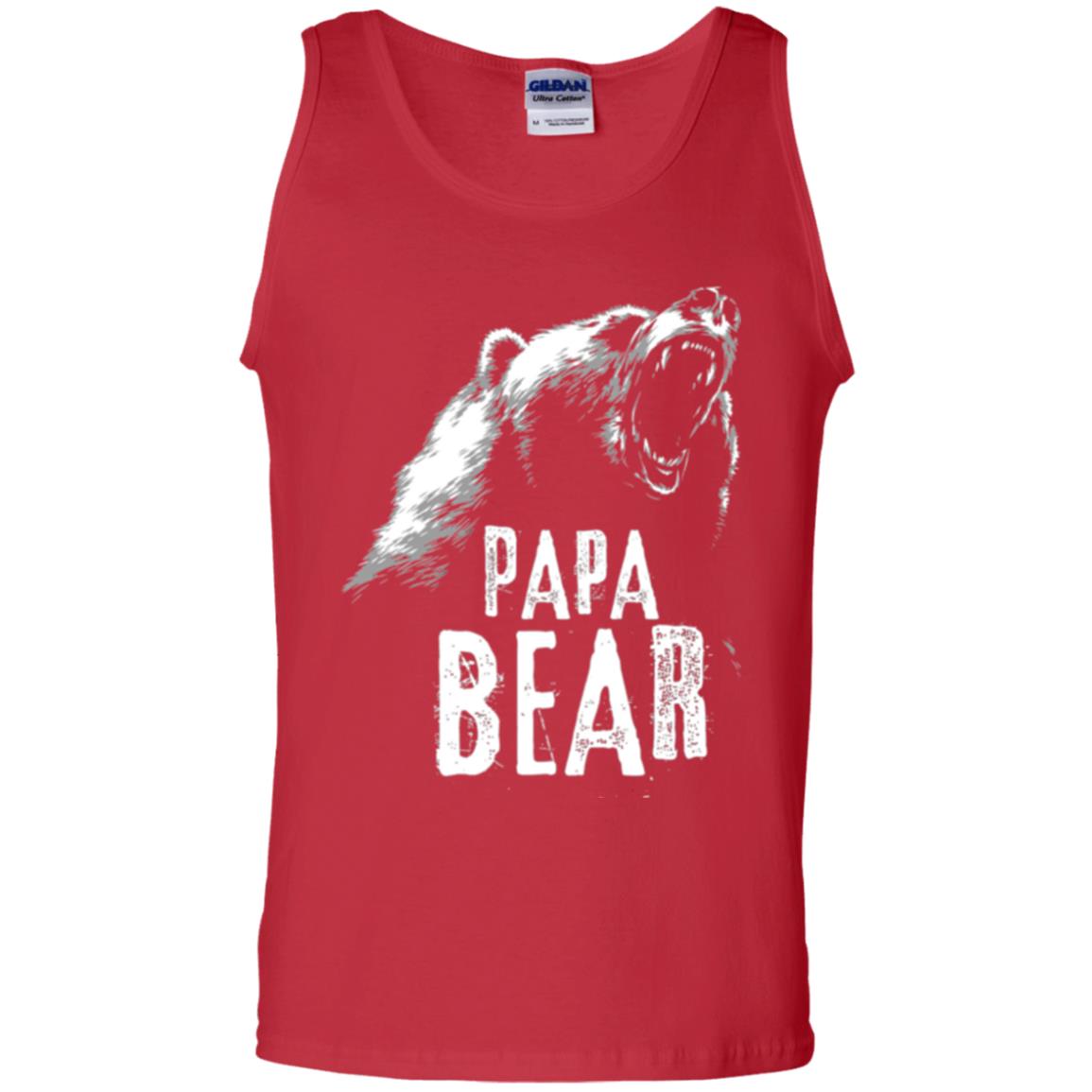 Papa Bear Best Dad For Fathers Day T-shirt Red