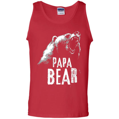 Papa Bear Best Dad For Fathers Day T-shirt Red