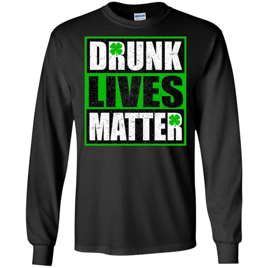 Vintage Drunk Lives Matter Saint Patrick_s Day T-shirt Black
