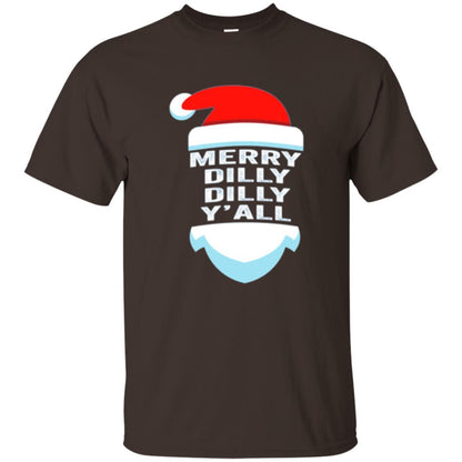 Christmas T-shirt Dilly Dilly Y_all Santa Claus Dark Chocolate