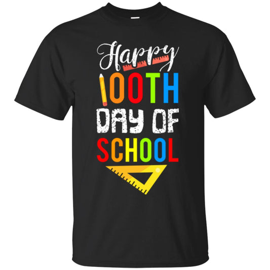 Kindergarten T-shirt Happy 100th Day Of School Black