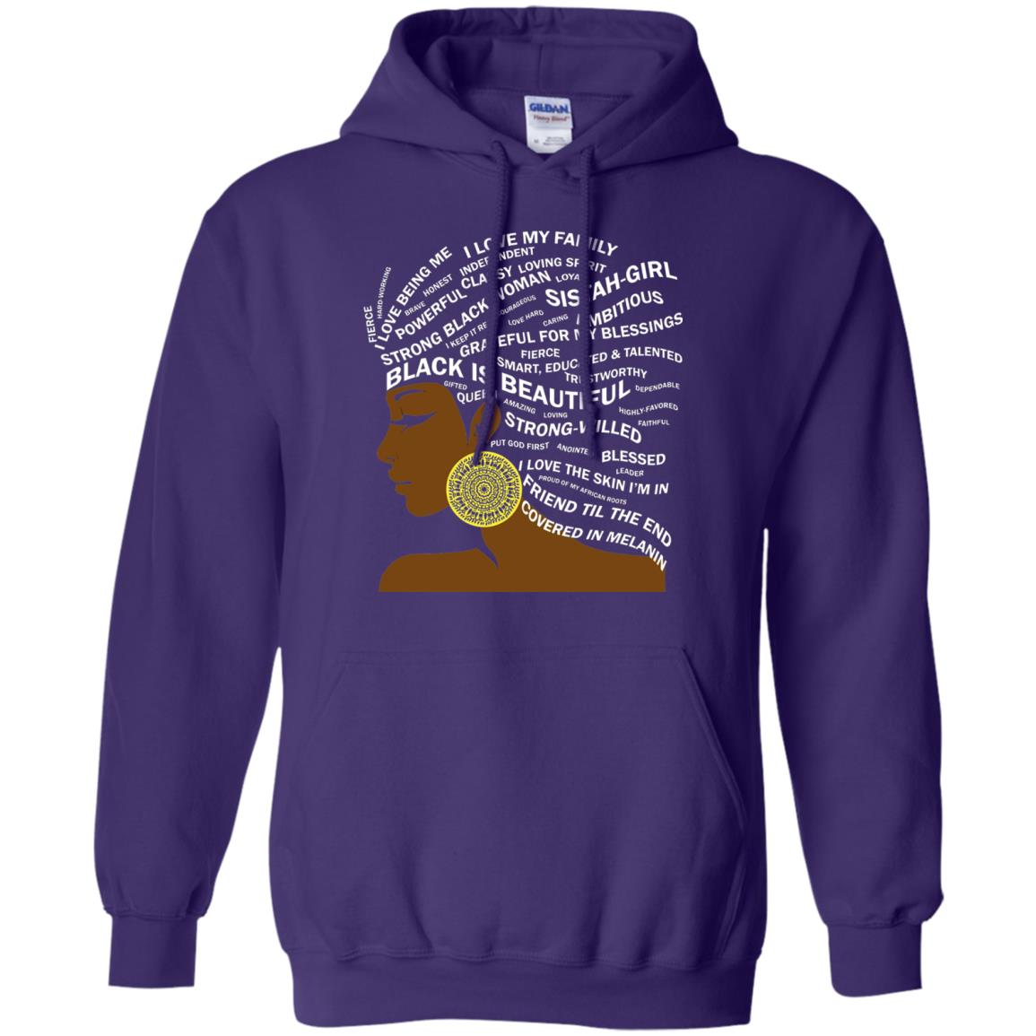 Black Is Beautiful Black History Month Word Art T-shirt Purple