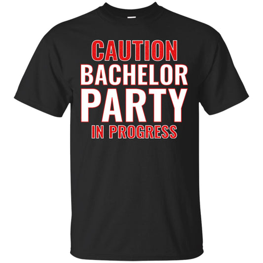 Funny Warning Caution Bachelor Party In Progress Black