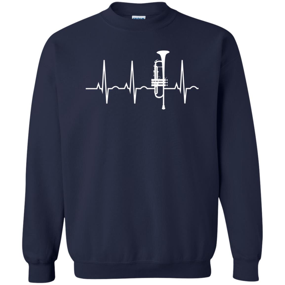 Trumpet Lovers T-Shirt Trumpet Heartbeat Navy