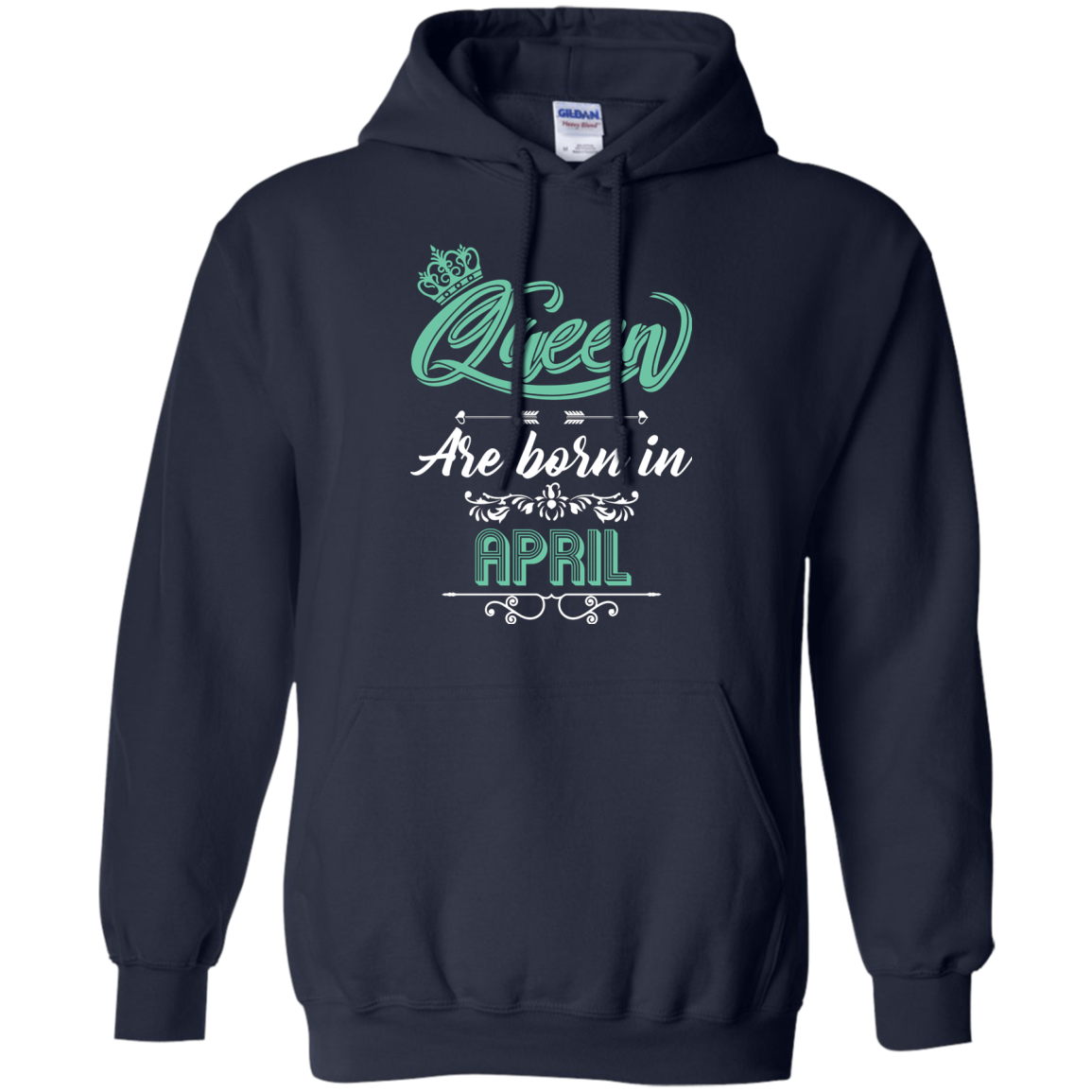 Brithday T-Shirt Queen Are Born In April Navy
