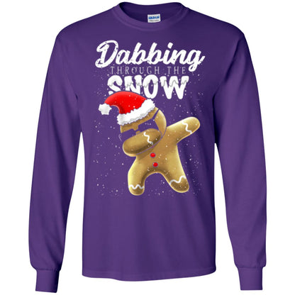 Dabbing Gingerbread T-shirt Dabbing Through The Snow Purple