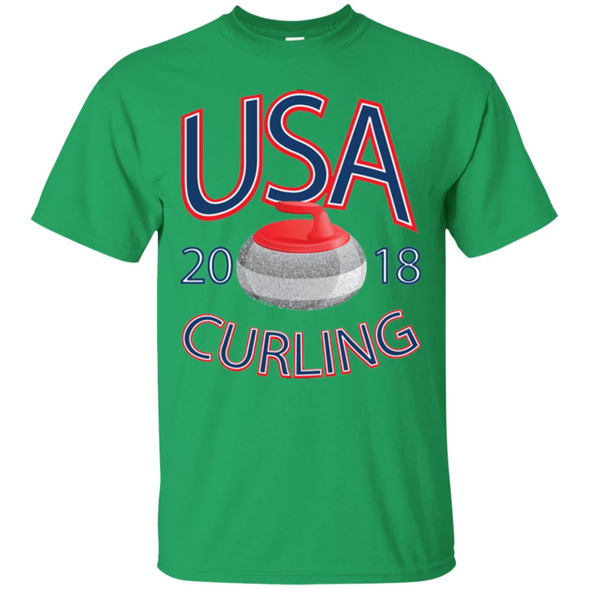 Usa 2018 Curling T-shirt Irish Green