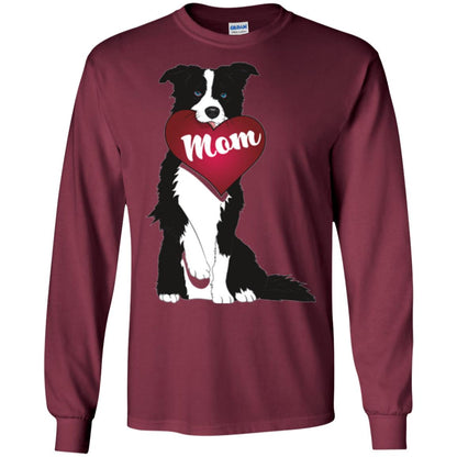 Dog Lover T-sshirt Border Collie Fetching Valentine Heart Maroon