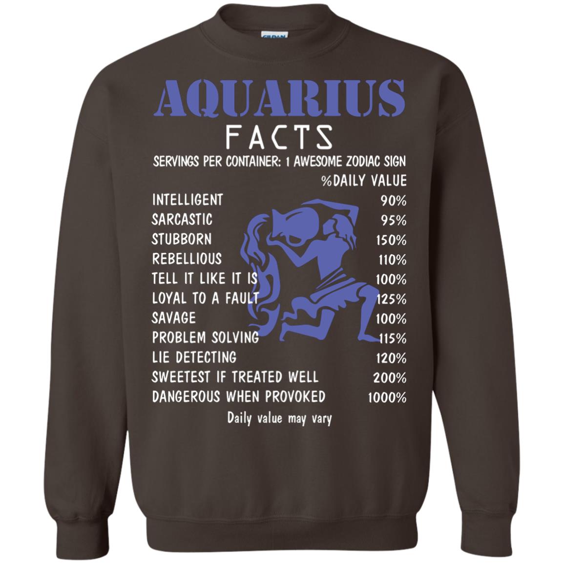 Aquarius Facts 1 Awesome Zodiac Sign Gift Shirt Fo Aquarius Horoscope Dark Chocolate