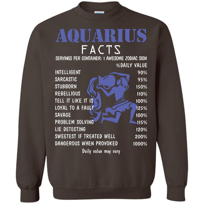 Aquarius Facts 1 Awesome Zodiac Sign Gift Shirt Fo Aquarius Horoscope Dark Chocolate