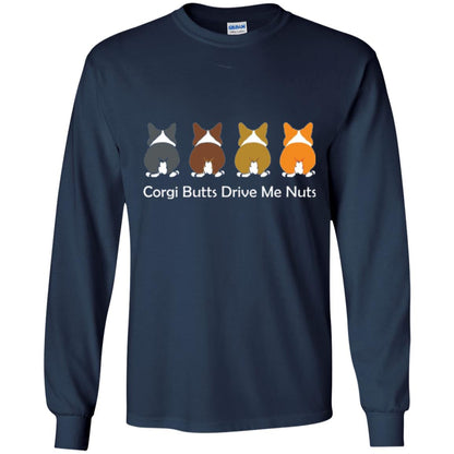 Dog Lover T-shirt Corgi Butts Drive Me Nuts Navy