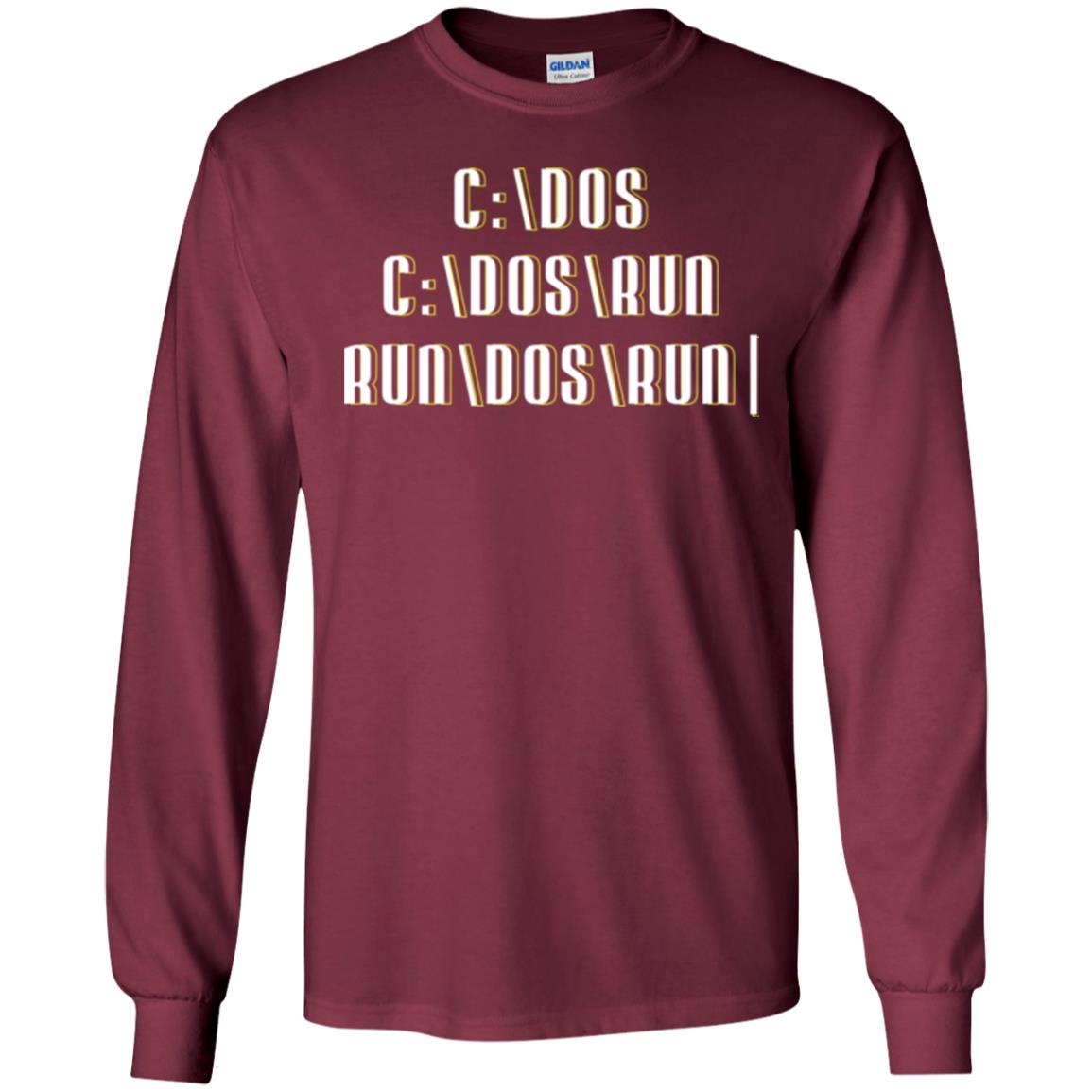 Programmer T-shirt Run Dos Run Maroon