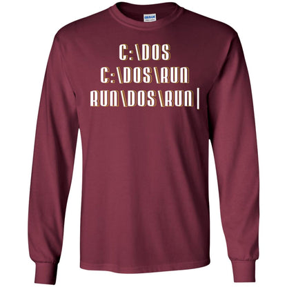 Programmer T-shirt Run Dos Run Maroon
