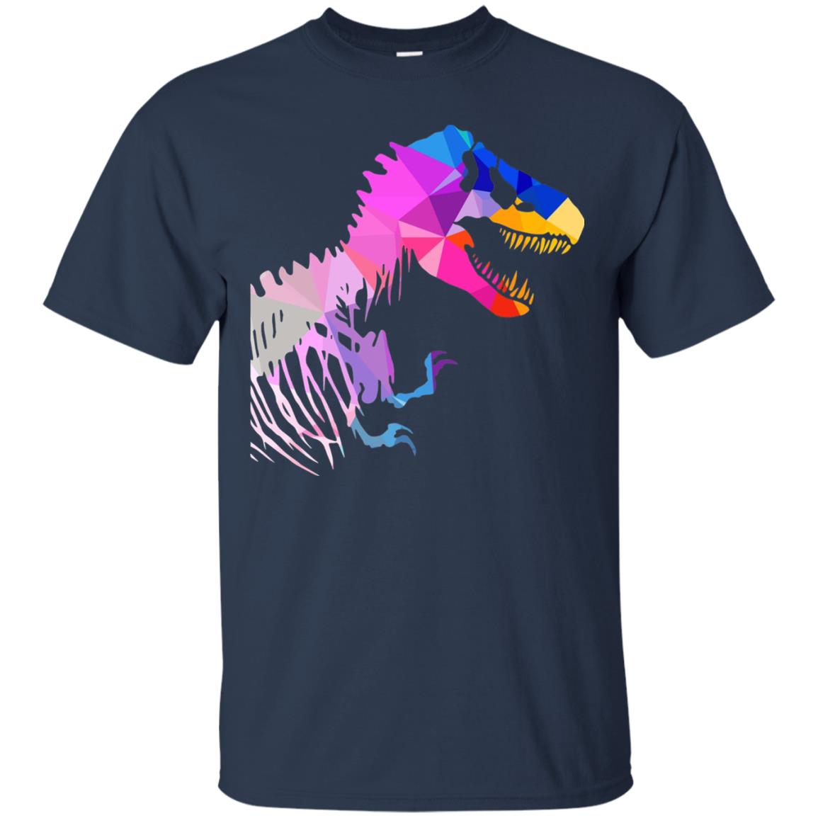 Geometric Abstract Triangular Pattern Dinosaur T-shirt Navy