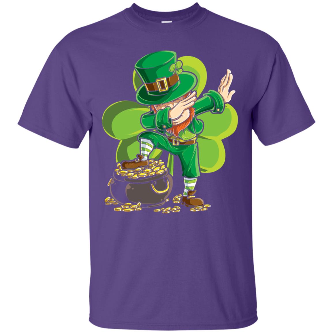 Dabbing Leprechaun St Patricks Day T-shirt Purple