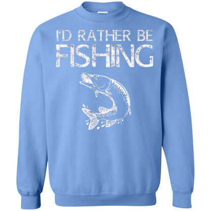 Funny Fisherman T-shirt I_d Rather Be Fishing Carolina Blue