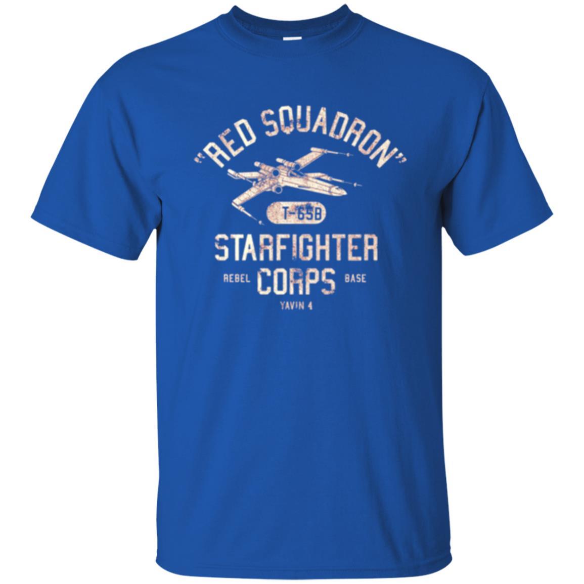 Film T-shirt Red Squadron T-65b Starfighter Rebel Corps Base Royal