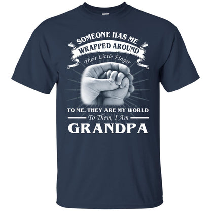 They Are My World To Them I Am Grandpa Papa Shirt Navy