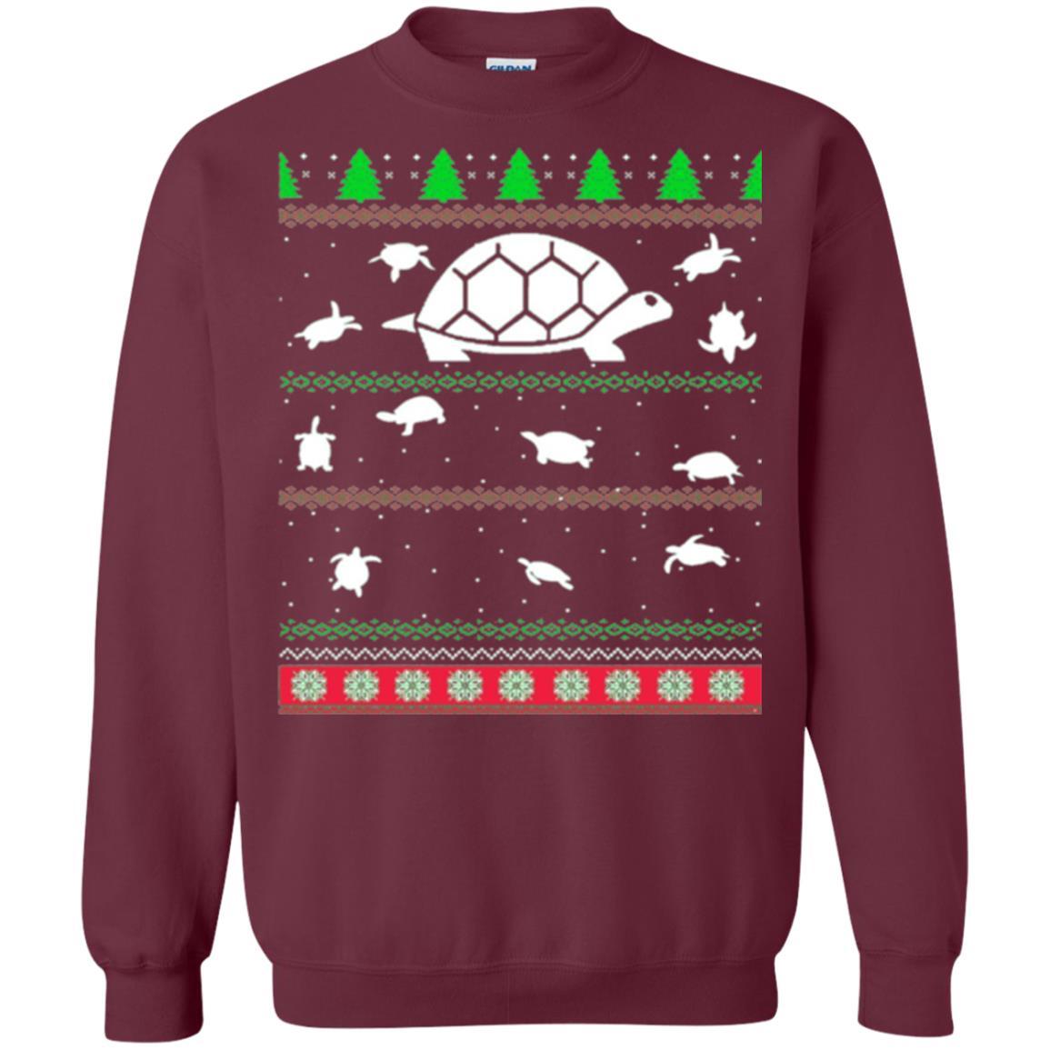 Christmas T-shirt Turtle Lover Merry Christmas Maroon