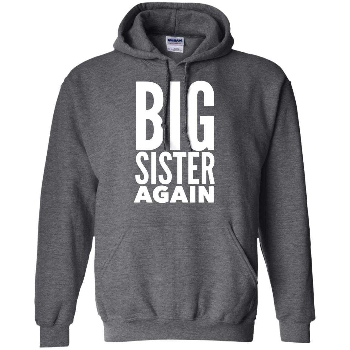 Big Sister Again Sibling Family T-shirt Dark Heather