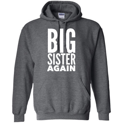 Big Sister Again Sibling Family T-shirt Dark Heather