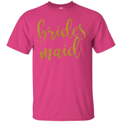 Bridesmaid Gold Glitter Bridal Shower T-shirt Heliconia