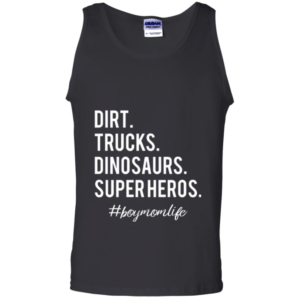 Dirt Trucks Dinosaurs Super Heros #boymomlife Mommy T-shirt Black