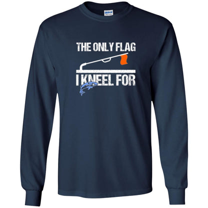 Fisherman T-shirt Ice Fishing Tip Up Flag T-shirt Navy