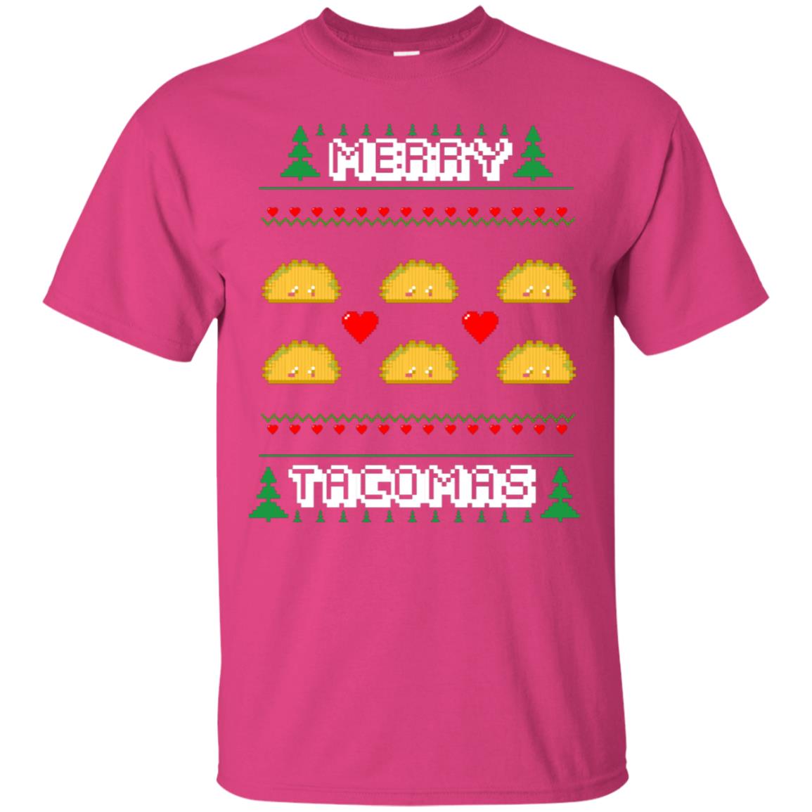 Merry Tacomas X-mas Gift Shirt For Taco Lovers Heliconia