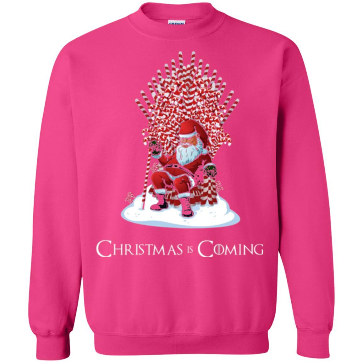 Christmas T-shirt Santa Candy Cane Throne Heliconia